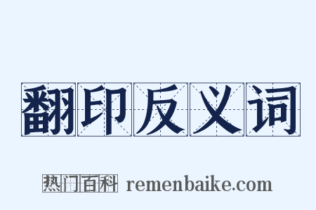 翻印反义词是什么意思的图片